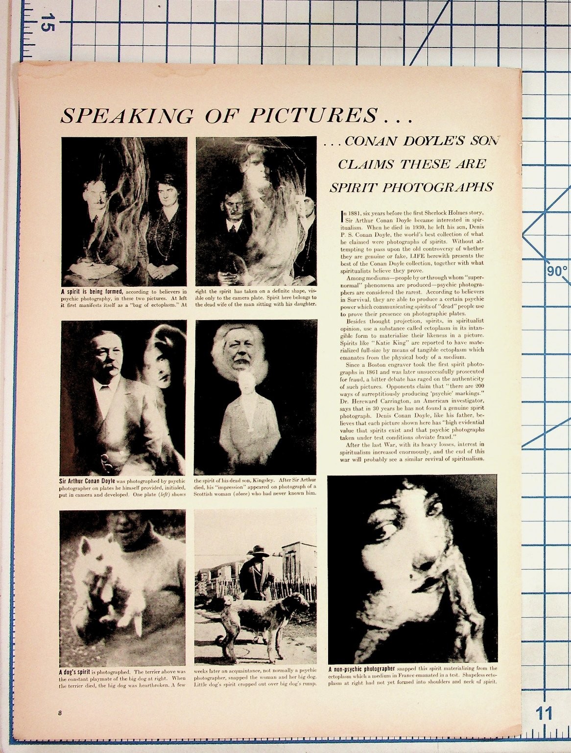 1940s Spirit Photography Magazine Spread Conan Doyle Spiritualism Ephemera