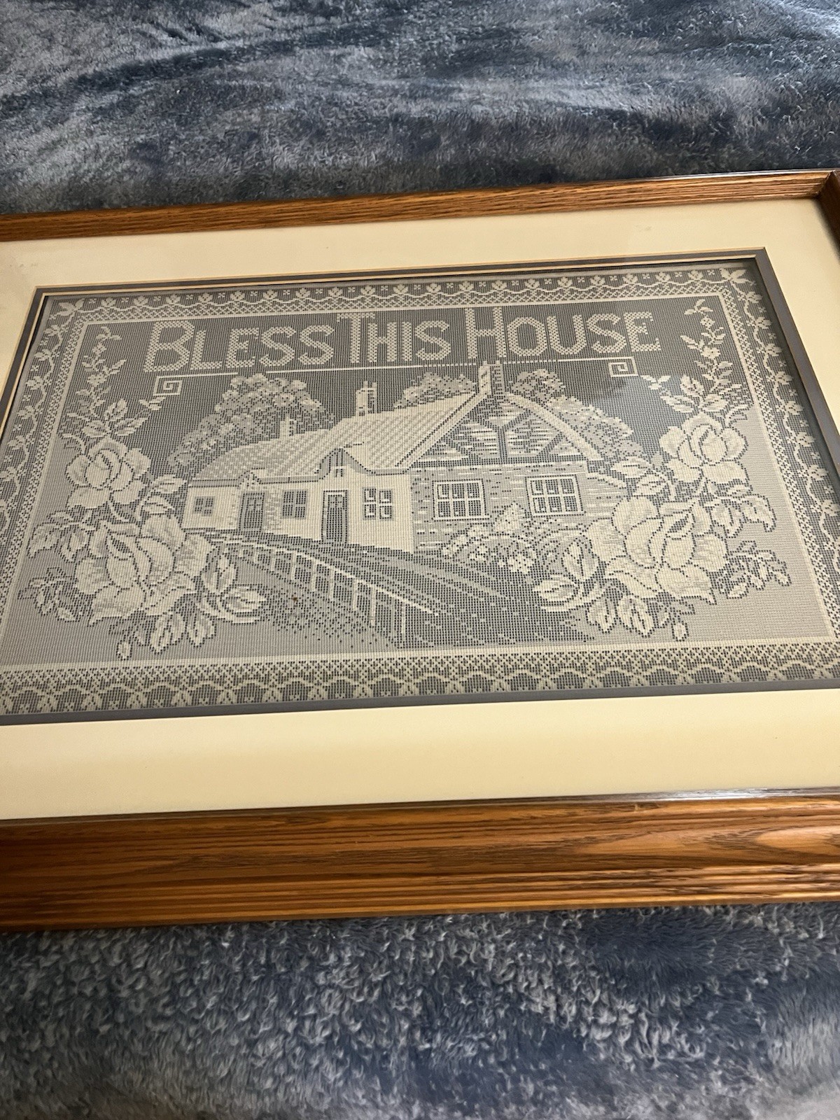 World of Lace Genuine Nottingham Lace Framed Doily World of Lace Genuine Nottingham Lace Framed Doily