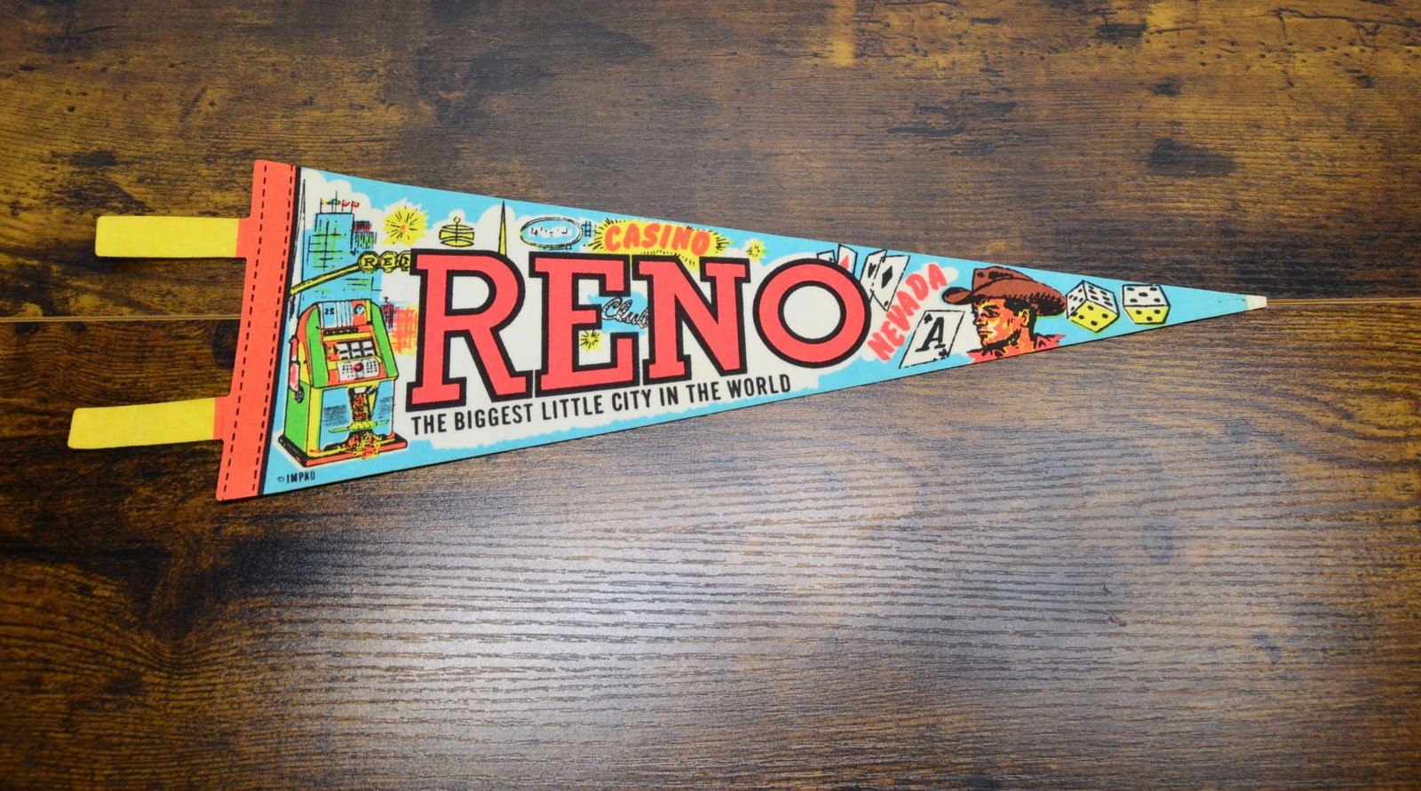 Vintage Reno, Nevada mini pennant Collectible 14.5 inches 