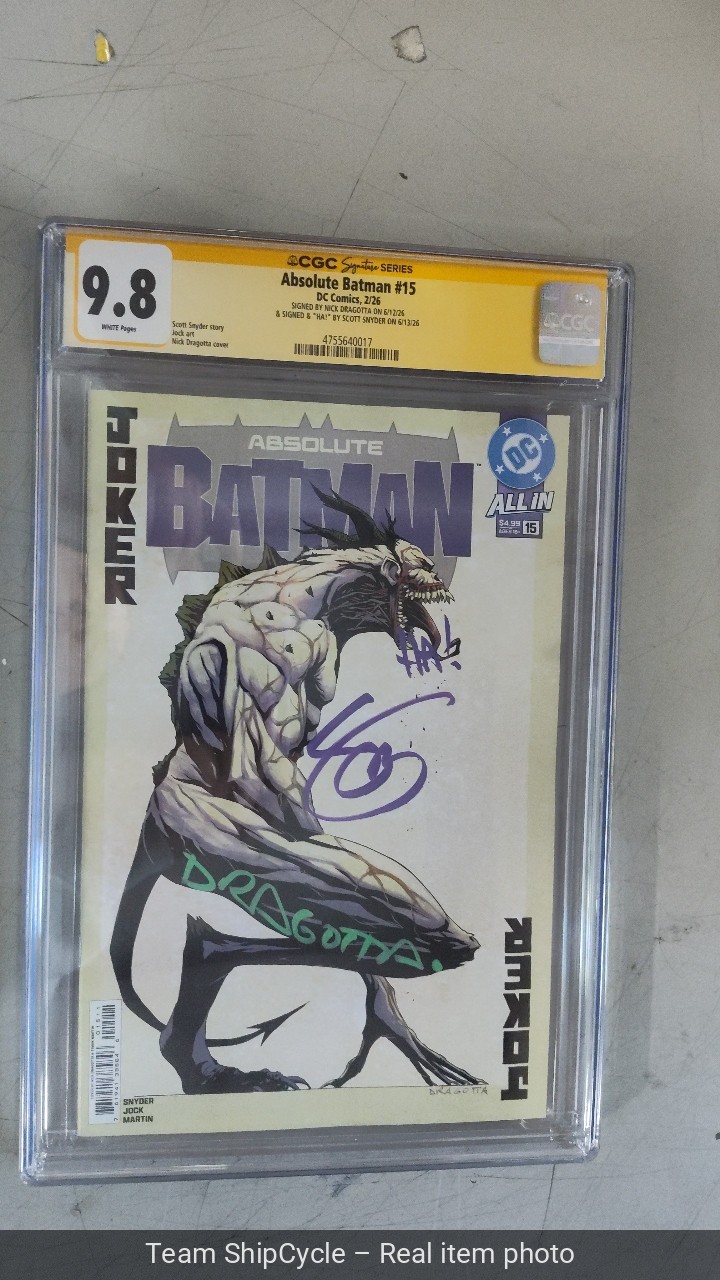 CGC SS 98Absolute Batman 151st print AJokerSIGNED Scott SnyderDragotta17 G1N