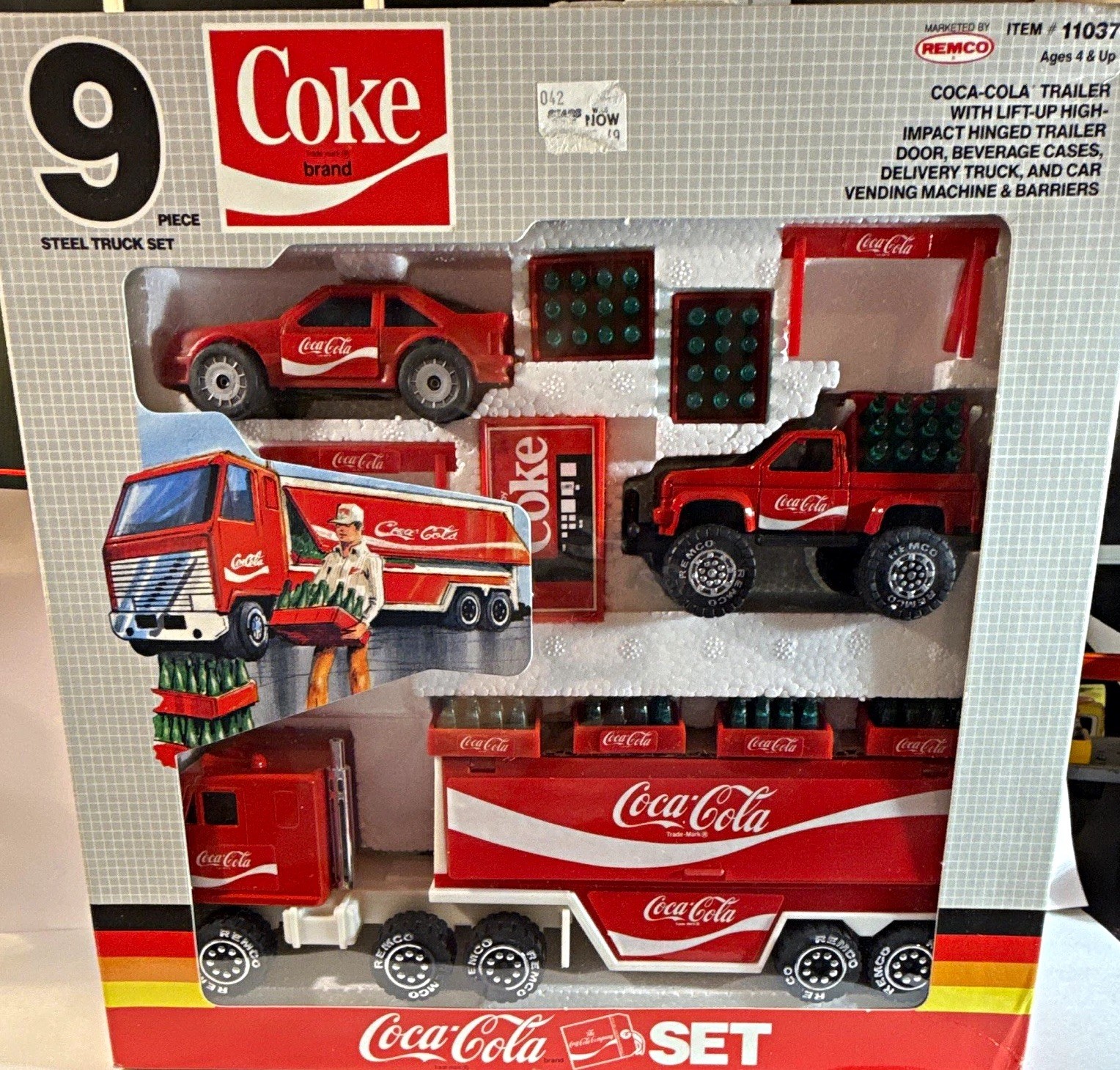 1988 Vintage Coca-Cola Remco 9 Piece Steel Advertising Truck Set Item 11037 1988 Vintage Coca-Cola Remco 9 Piece Steel Advertising Truck Set Item 11037