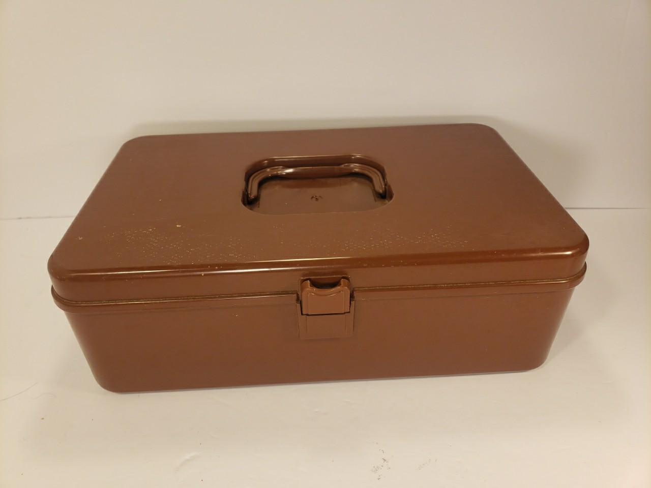 Vintage Wil-Hold Wilson Sewing Box Brown Plastic Thread Organizer Medium USA 13\