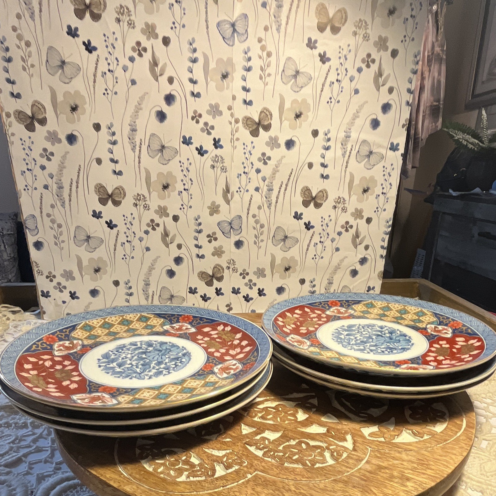 Set of 6 Vintage Smithsonian Institution Imari Porcelain Salad Plates Japan SMB1 Set of 6 Vintage Smithsonian Institution Imari Porcelain Salad Plates Japan SMB1