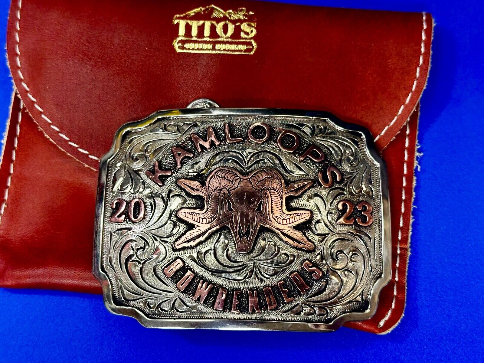 Kamloops 2023 Bow Benders Archery Target  NOS Trophy Style Belt Buckle by Tito\'s
