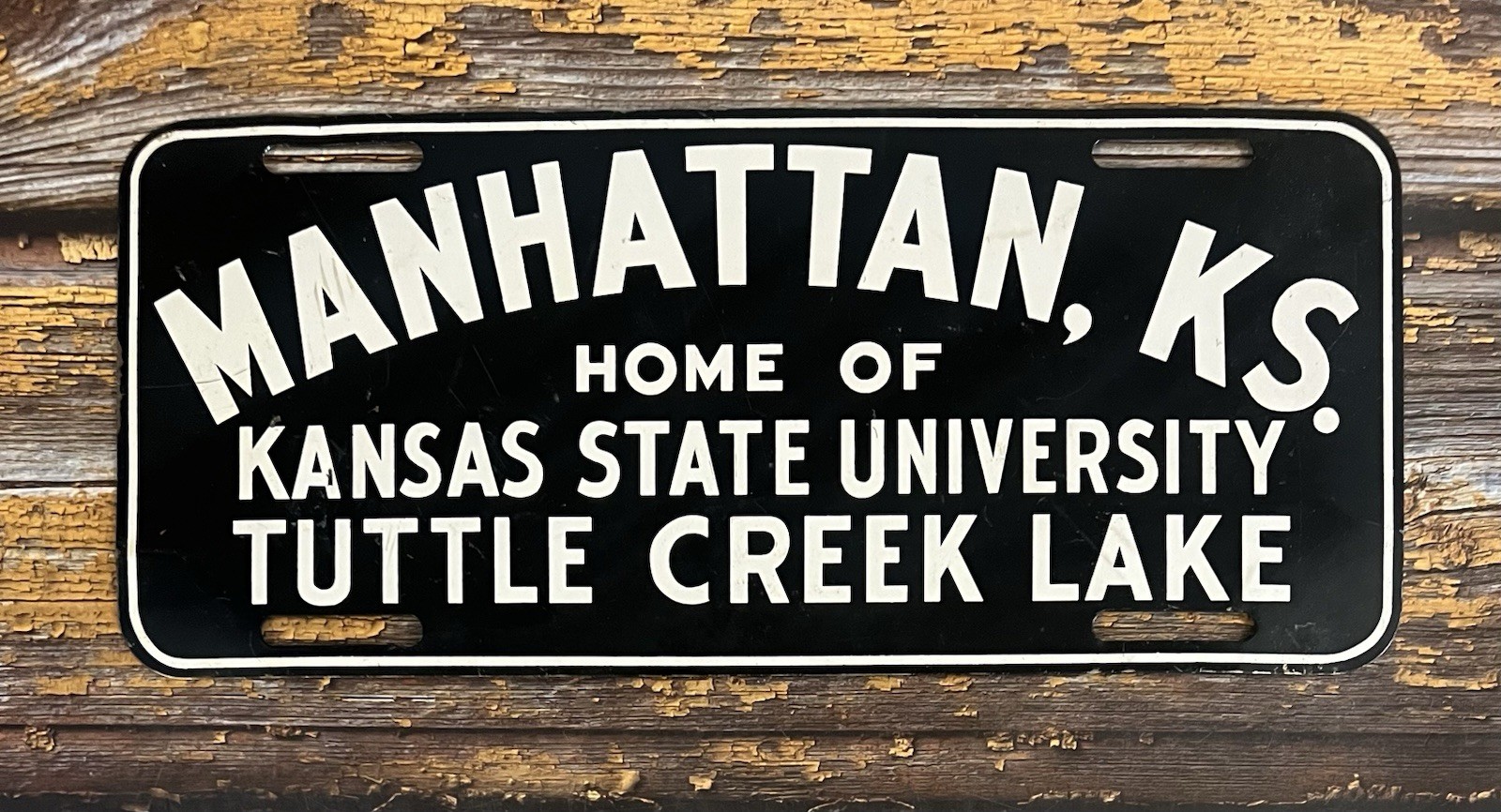 Vintage Manhattan KS Home of Kansas State University Booster License Plate