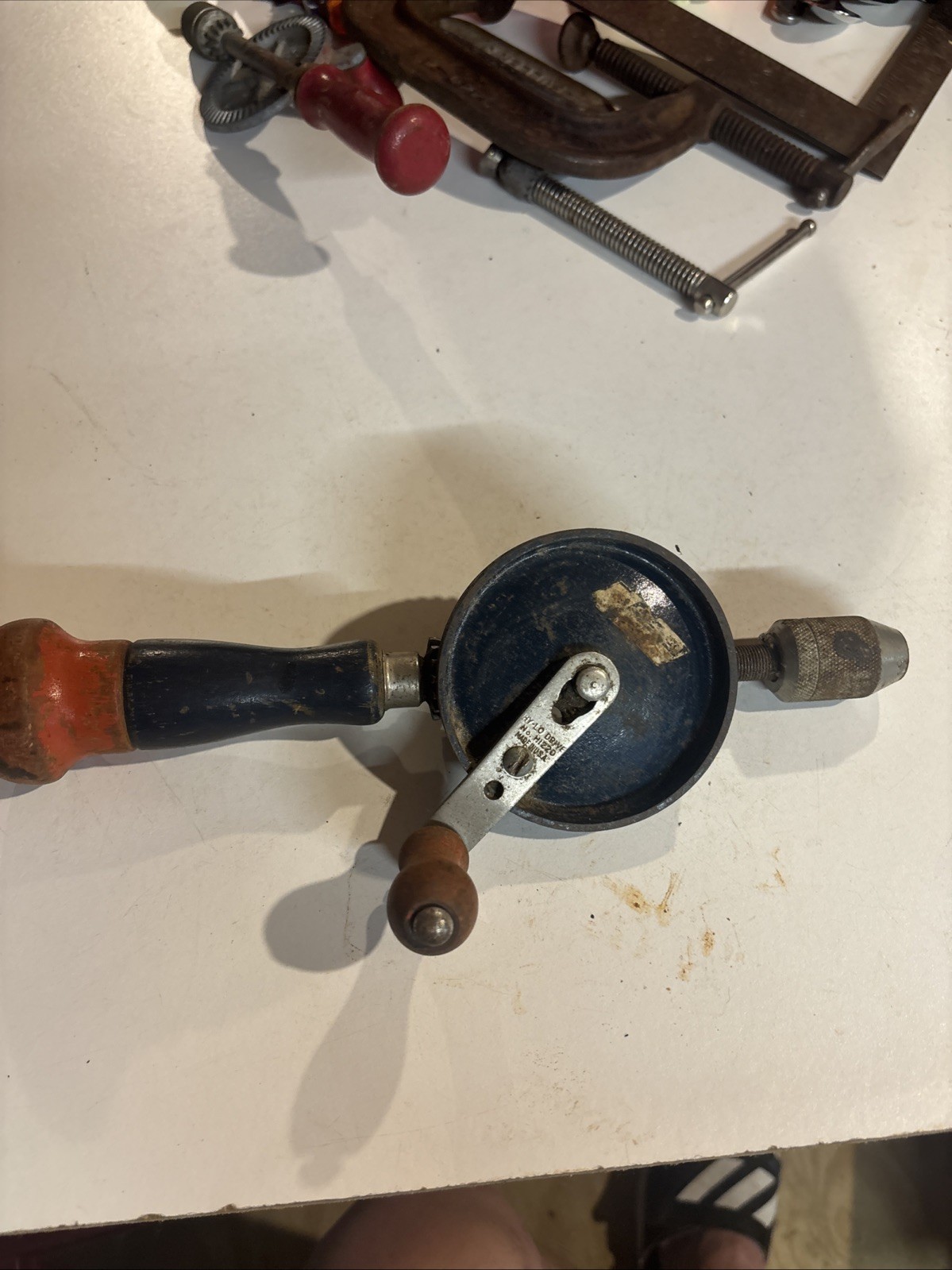 Vintage Stanley Handyman Hy-Lo Drive No. H1220 Egg Beater Hand Drill 