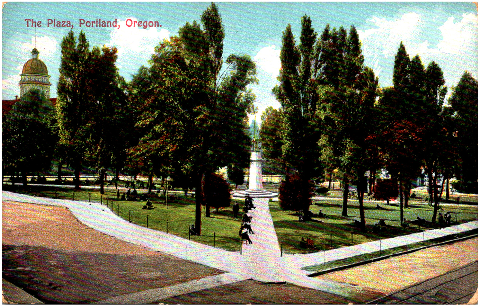 The Plaza & Soldiers Monument in Portland Oregon OR 1900s Postcard Unused The Plaza & Soldiers Monument in Portland Oregon OR 1900s Postcard Unused