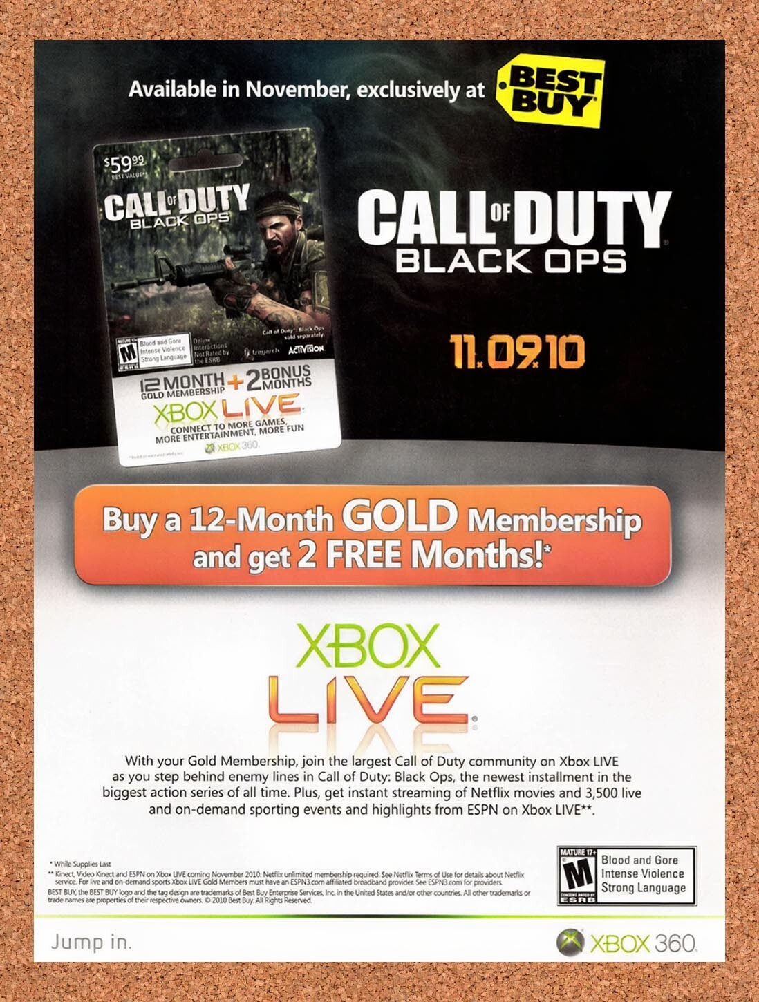2010 Call Of Duty Black Ops 1 Best Buy Original Advertisement / Retro Promo v2 2010 Call Of Duty Black Ops 1 Best Buy Original Advertisement / Retro Promo v2