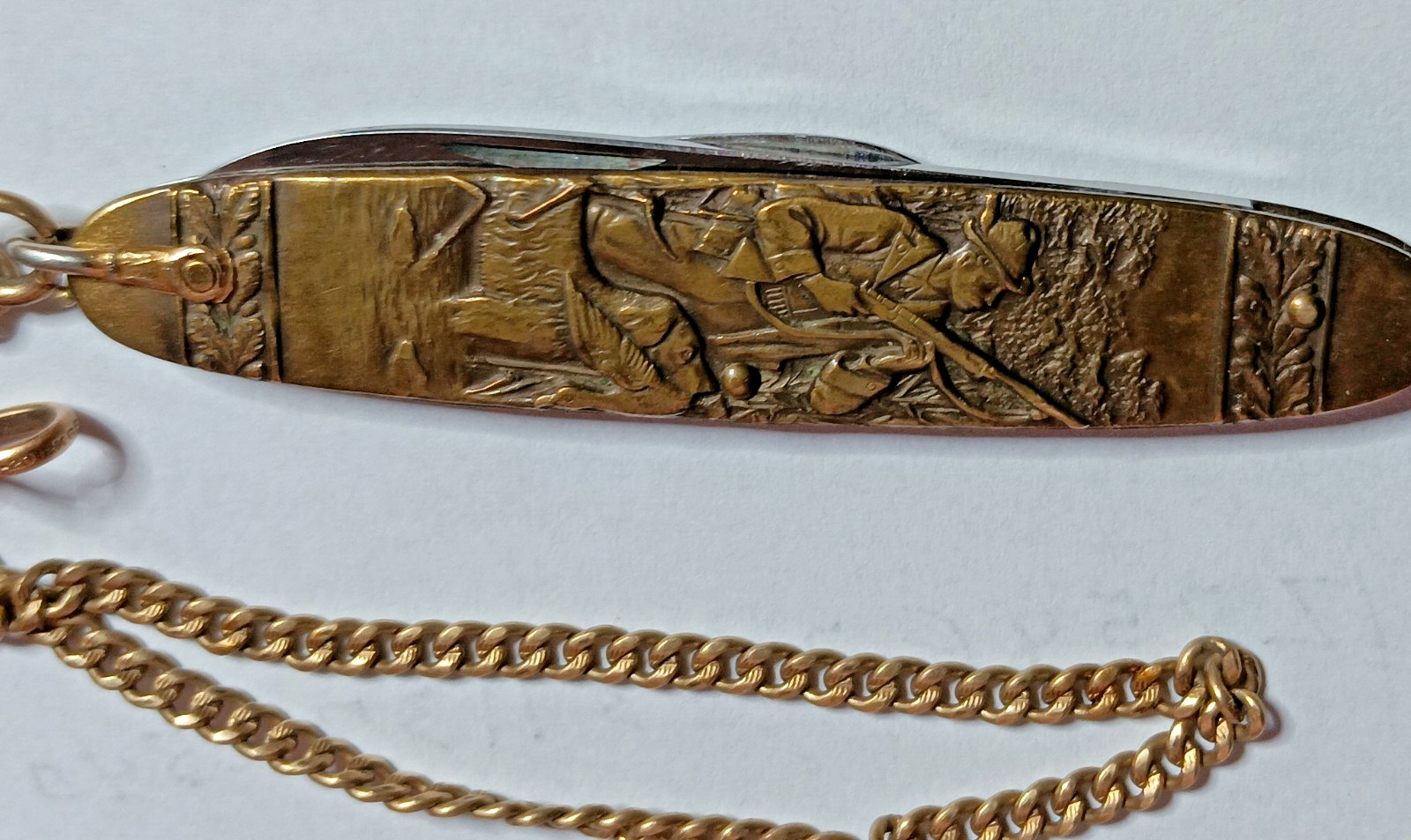 Vintage Arnex Solingen Germany Knife Man Hunting w/ Dog/ 13\