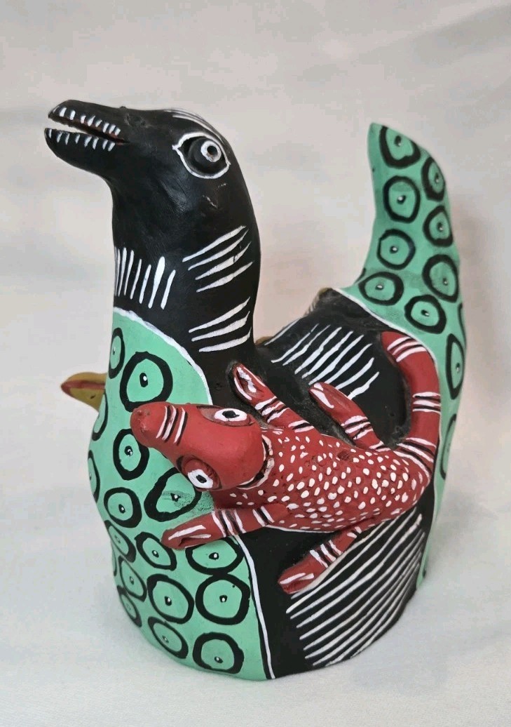 Vintage Ocumicho Style Whimsical Hand Painted Clay Folk Art Sculpture Read Vintage Ocumicho Style Whimsical Hand Painted Clay Folk Art Sculpture Read