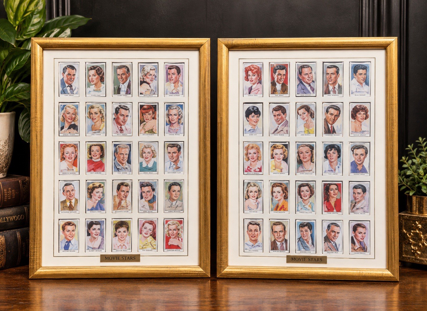 Players Cigarette Cards 1938 Hollywood Film Stars - 50 Professionally Framed