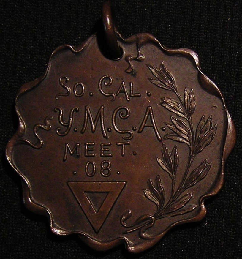 1908 YMCA SOUTHERN CALIFORNIA ATHLETIC SPORTS TRACK MEET SCHOOL AWARD MEDAL 1908 YMCA SOUTHERN CALIFORNIA ATHLETIC SPORTS TRACK MEET SCHOOL AWARD MEDAL