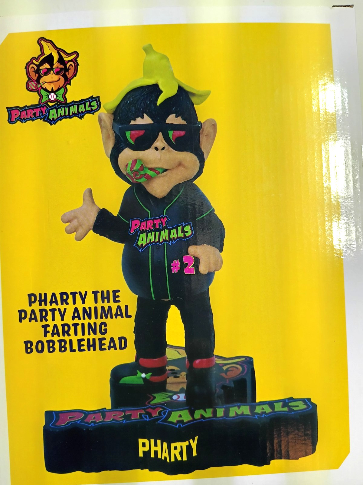 Pharty The Party Animal Savannah Bananas Farting Bobblehead Banana Ball Pharty The Party Animal Savannah Bananas Farting Bobblehead Banana Ball