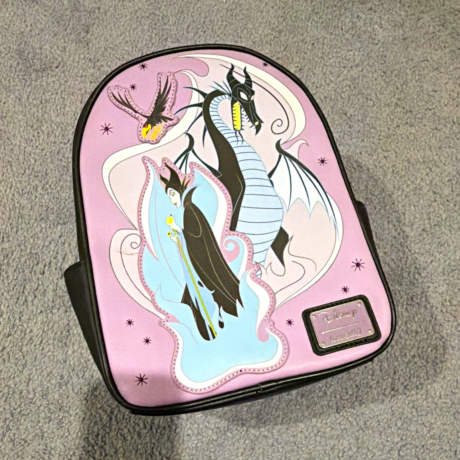 Loungefly Disney Sleeping Beauty Maleficent & Dragon Mini Backpack Purple/Black Loungefly Disney Sleeping Beauty Maleficent & Dragon Mini Backpack Purple/Black