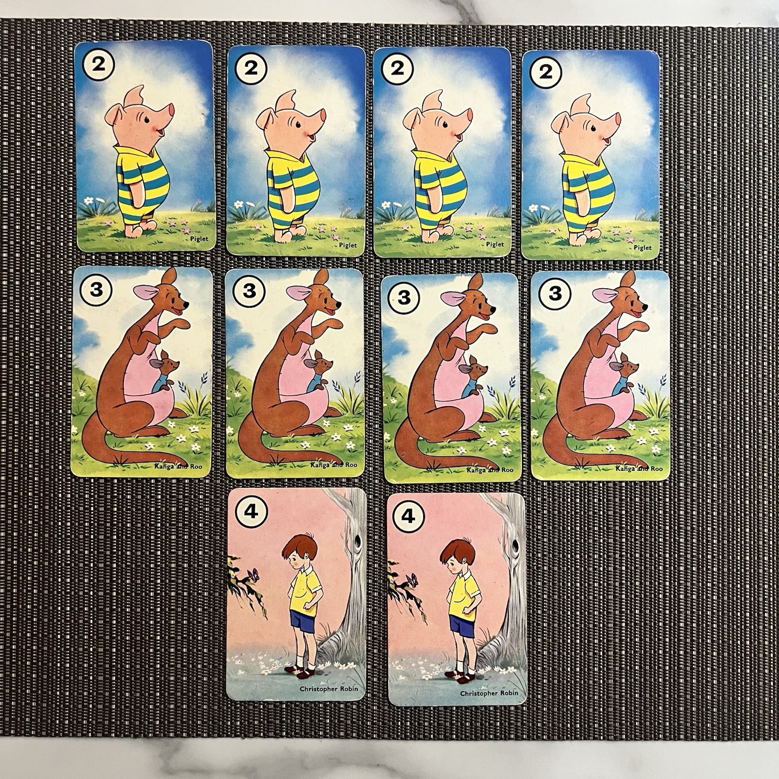 1965 Castell Bros 10 Card Bundle Piglet Christopher Robin Kanga Roo Rookie Card