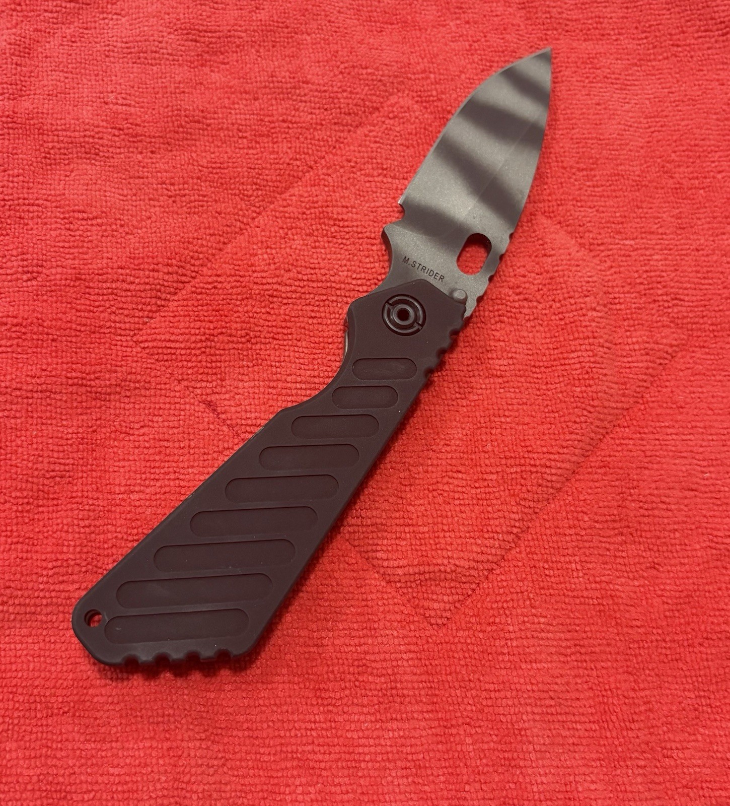 Strider SMF 9 Line Tiger Stripe Drop Point Folding Knife CTS-XHP