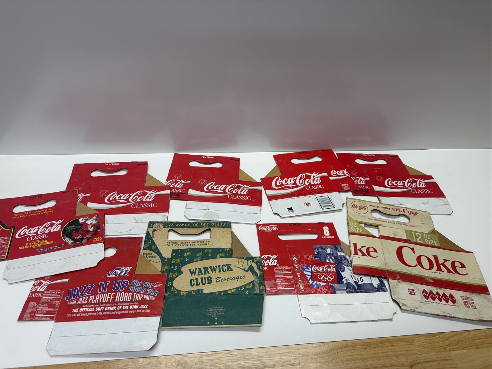 Vintage Lot of  9 Coca-Cola Cardboard Bottle Holders See Photos