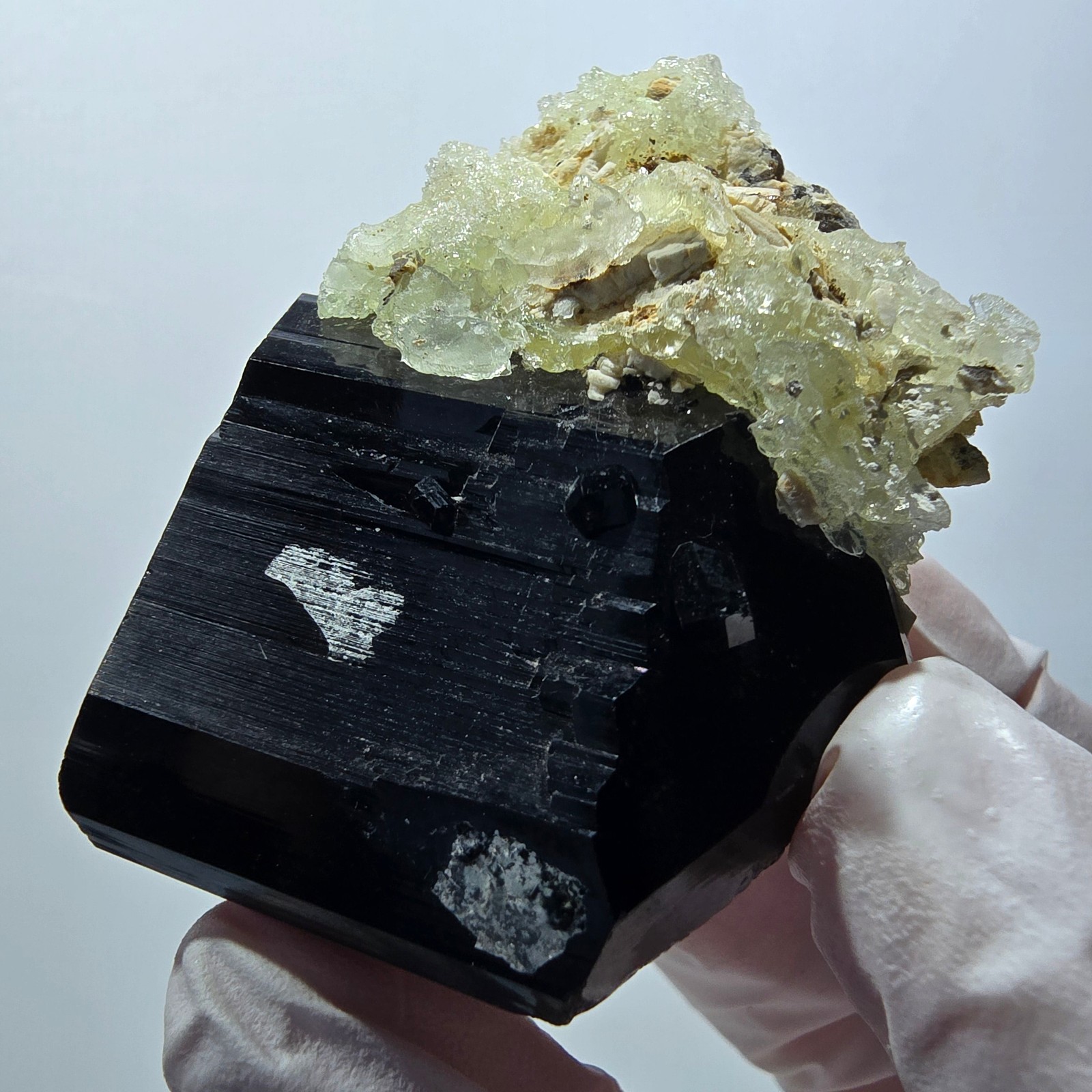 Rare Schorl Tourmaline, Hyalite Opal Specimen Erongo, Namibia 58*42*32mm #12423