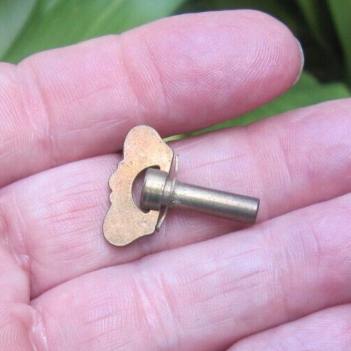 old brass winding Key for music box treaded wind key winder
