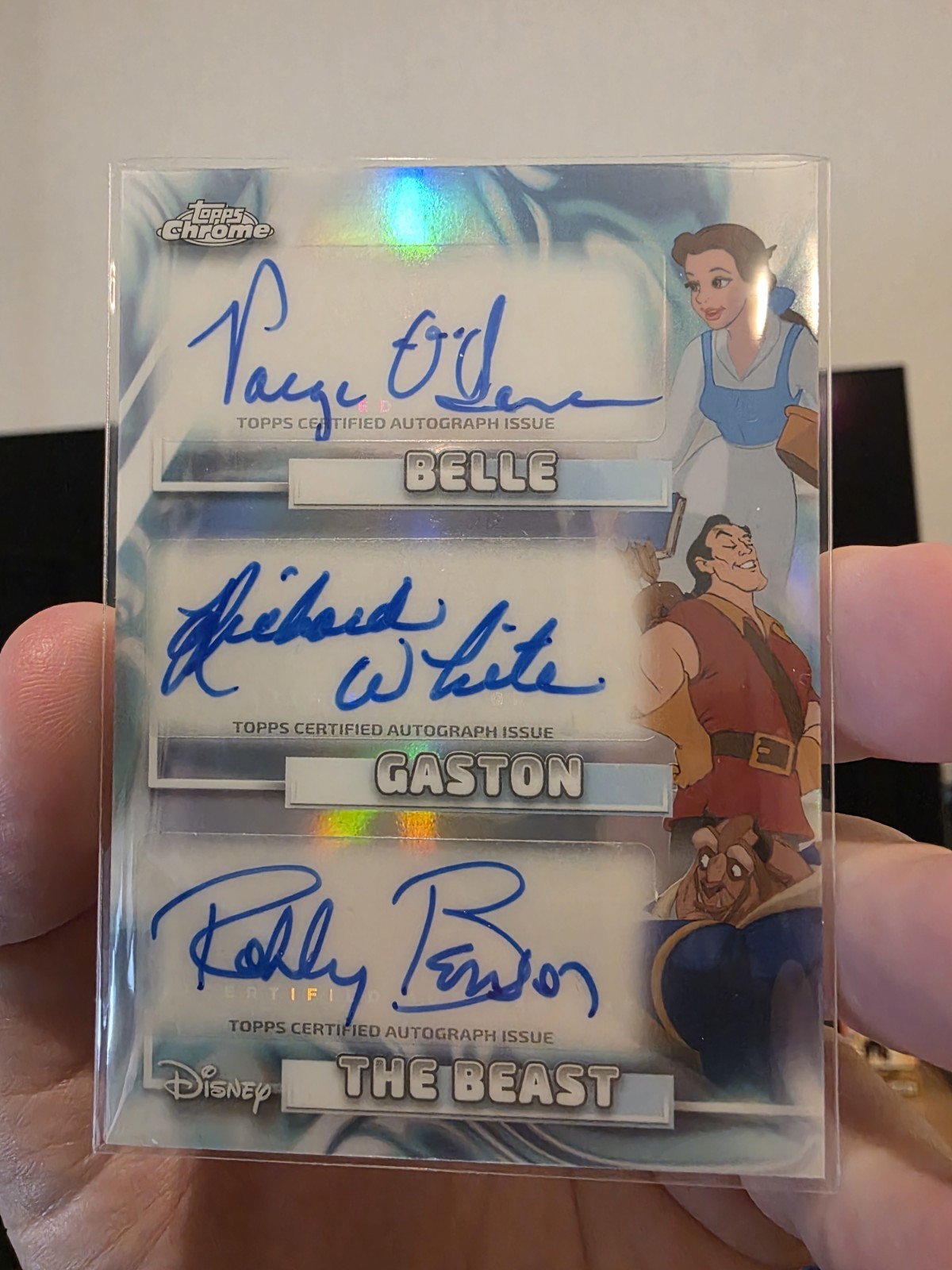 Topps 2026 Disney Chrome TR-OWB Chrome Card Triple Autograph Belle Gaston