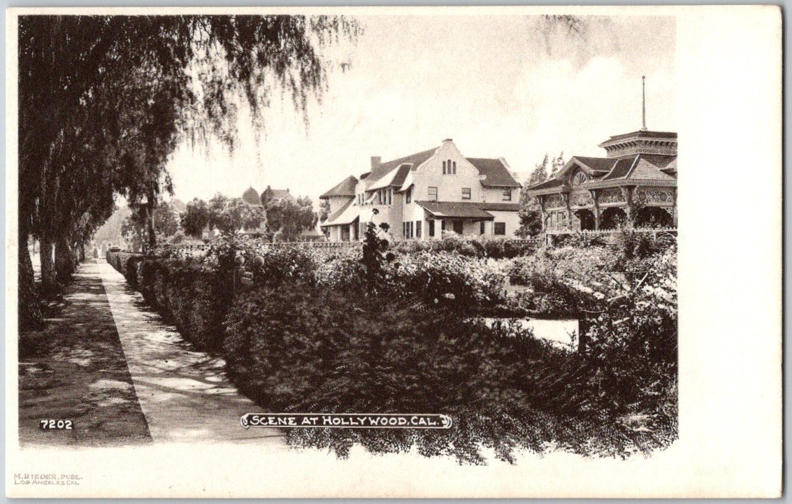 Antique c1905 Postcard Scene at Hollywood, California Rare Unposted Rieder Card