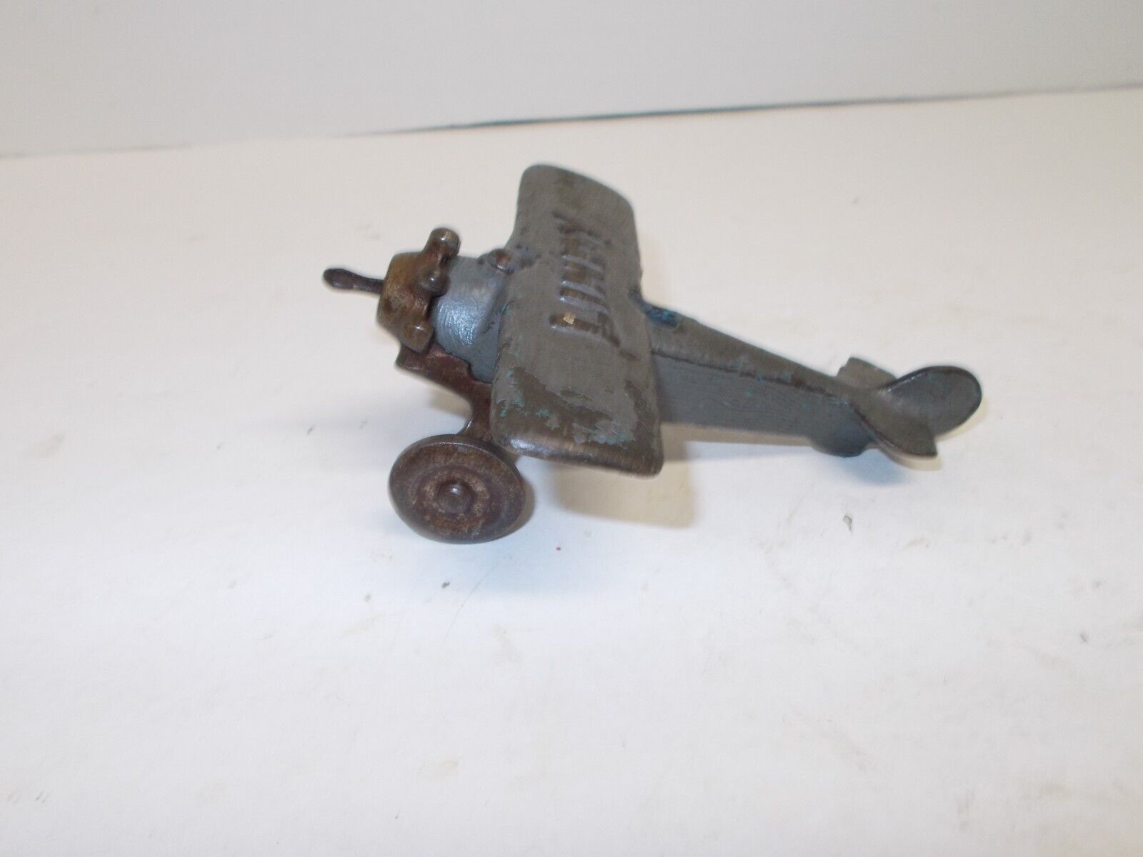 Vintage Hubley Toy Co. Cast Iron Plane marked “Lindy” on Top of Wing, ca 1930s