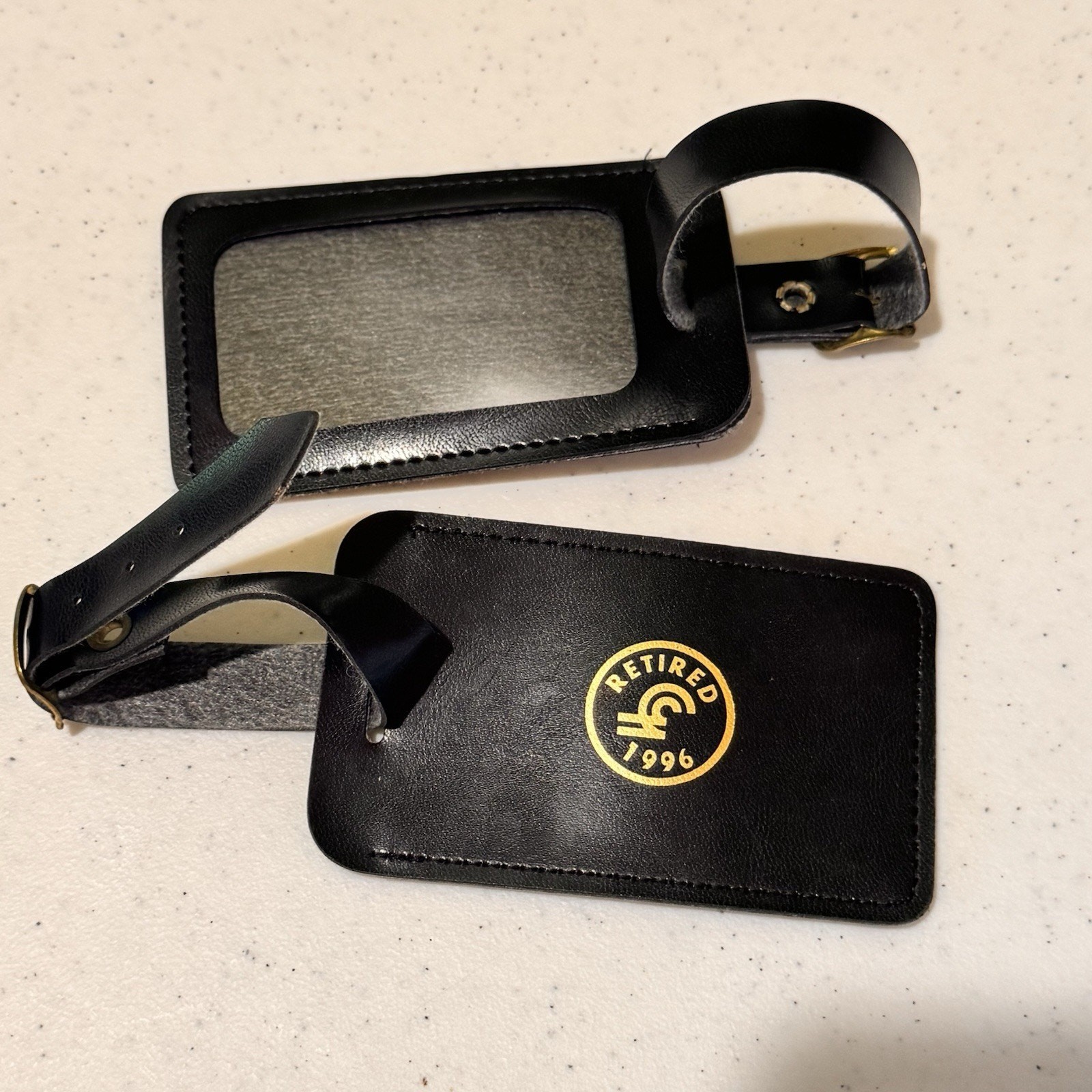 Pair Of Conrail Railroad Black Luggage Tags Railway Trains Vintage 1996