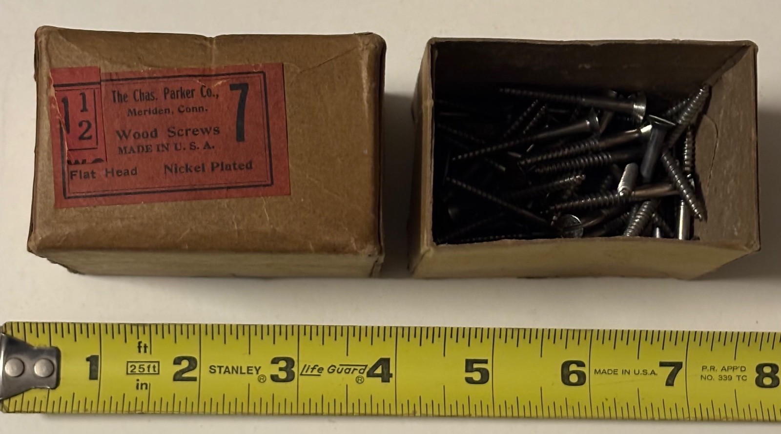 ORIG BOX CHARLES PARKER CO GUN MANUFACTURERS MERIDEN CT #7 1 1/2 ORIG BOX CHARLES PARKER CO GUN MANUFACTURERS MERIDEN CT #7 1 1/2