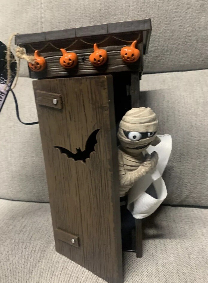 Animated Talking Farting Mummy Outhouse Halloween Motion Activated Spooky Funny