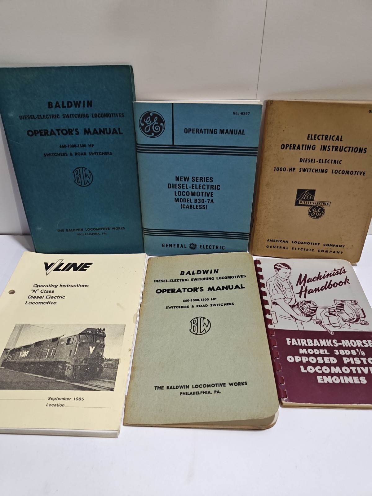 Vintage Railroad Locomotive Operating Manuals Lot GE Baldwin Alco V-Line Train