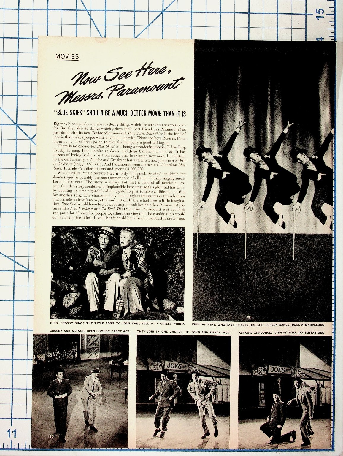 1946 Blue Skies Movie Review Fred Astaire Bing Crosby Heublein's Print Ad 1946 Blue Skies Movie Review Fred Astaire Bing Crosby Heublein's Print Ad