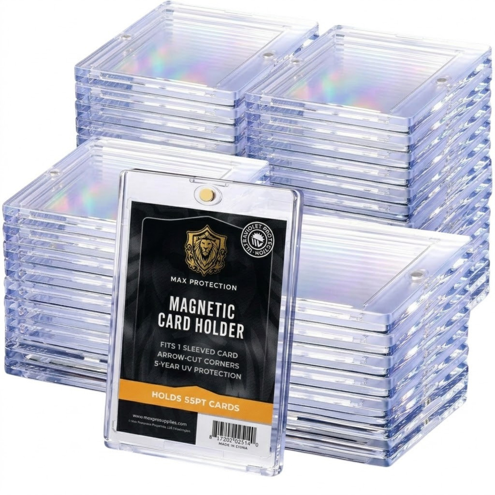 25ct Max Pro UV Ultra Clear Magnetic Card Holder 55pt for Sleeved Cards