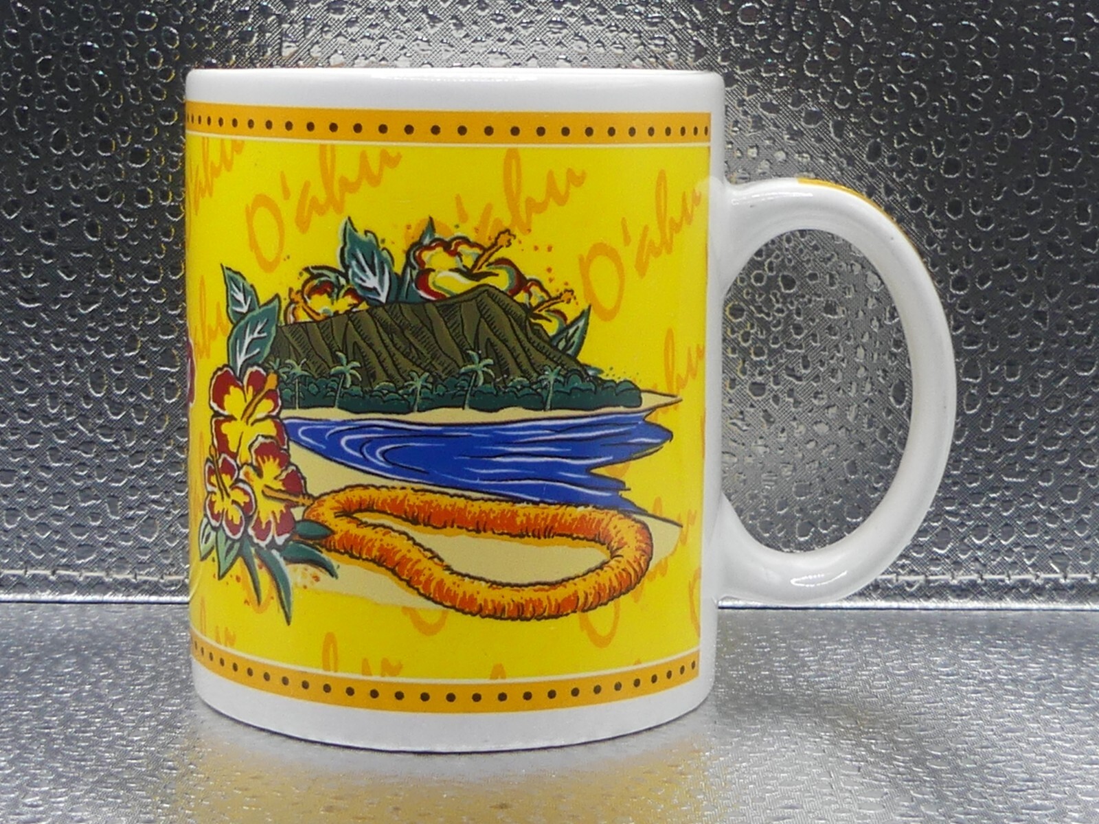 Hilo Hattie The Store Of Hawaii 2002 Island Heritage Mug Cup Yellow White Oahu Hilo Hattie The Store Of Hawaii 2002 Island Heritage Mug Cup Yellow White Oahu