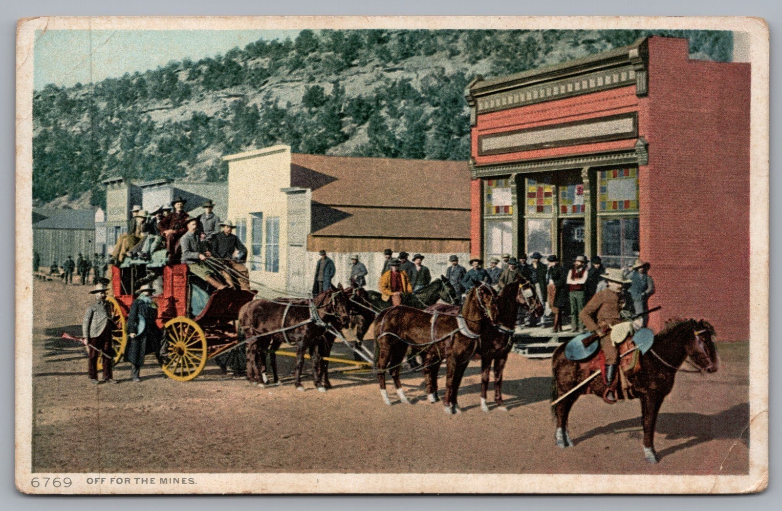 Off For The Mines Vintage Postcard TS-251