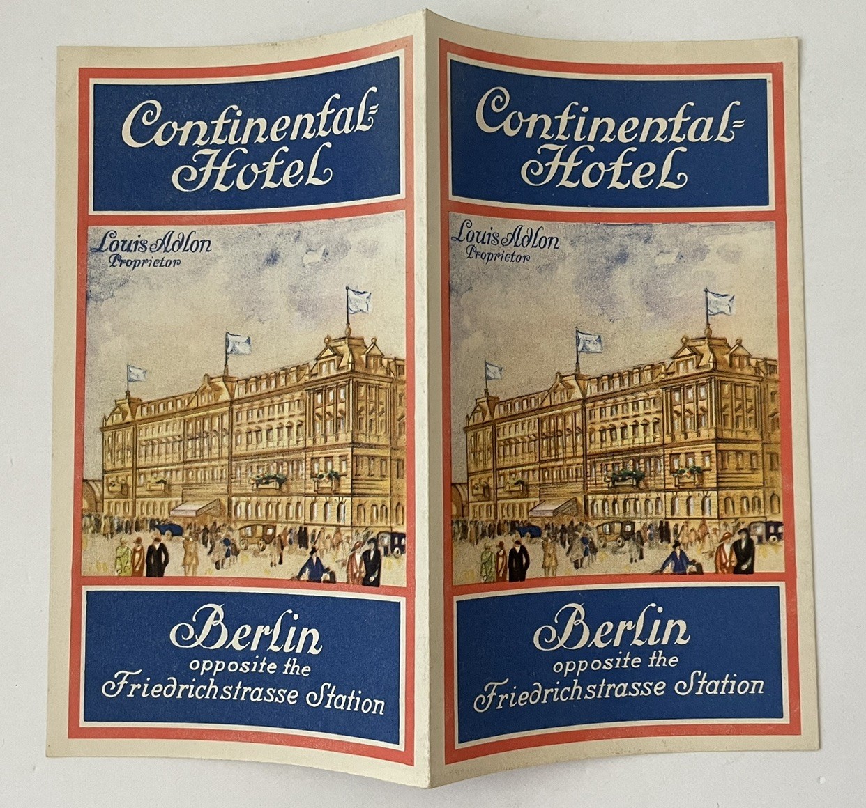 1928 Continental Hotel Berlin Louis Adlon Travel Brochure Map Germany 1928 Continental Hotel Berlin Louis Adlon Travel Brochure Map Germany