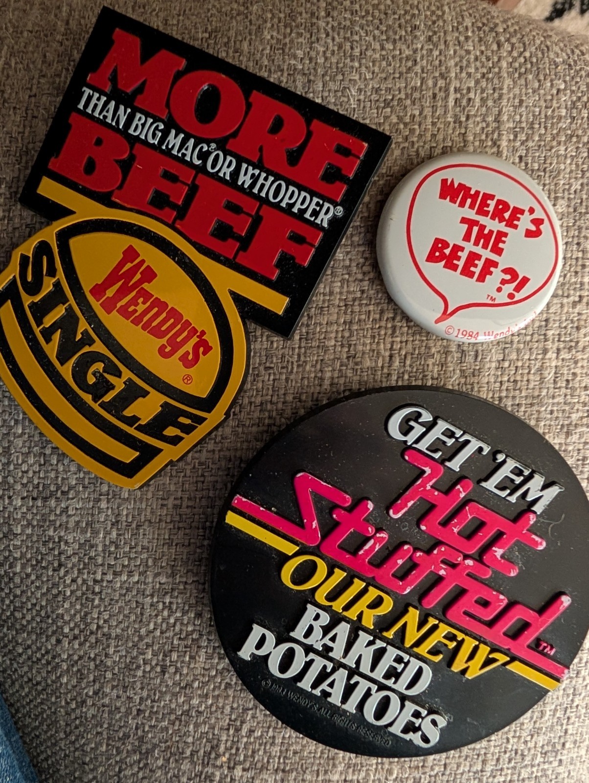 3 Vintage 1980s Pinback Button Wendy\'s Fast Food Restaurant Employee 3 Vintage 1980s Pinback Button Wendy\'s Fast Food Restaurant Employee
