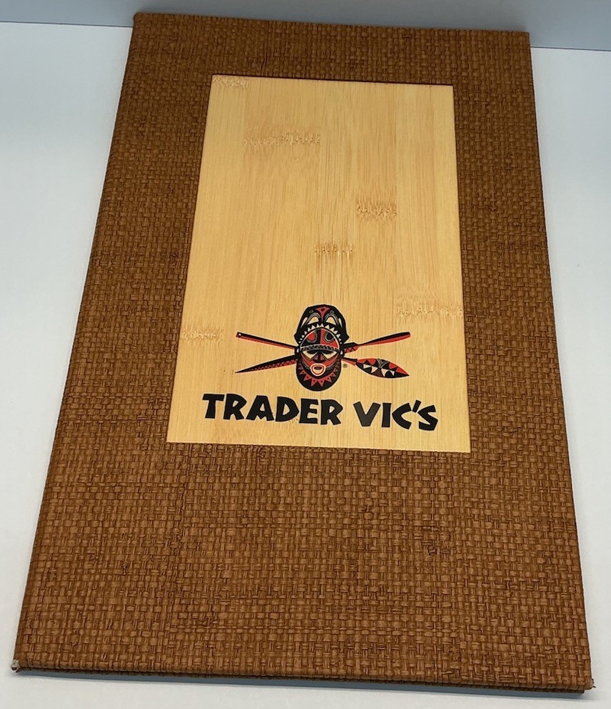 Authentic Trader Vic’s Woven Bamboo Tiki Bar Restaurant Menu