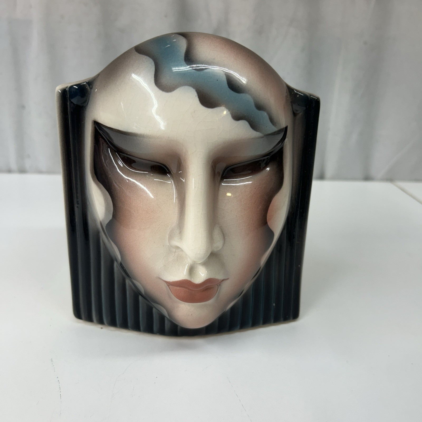 VTG 80’s About Face Art Deco 3-D Face Planter Clay Art