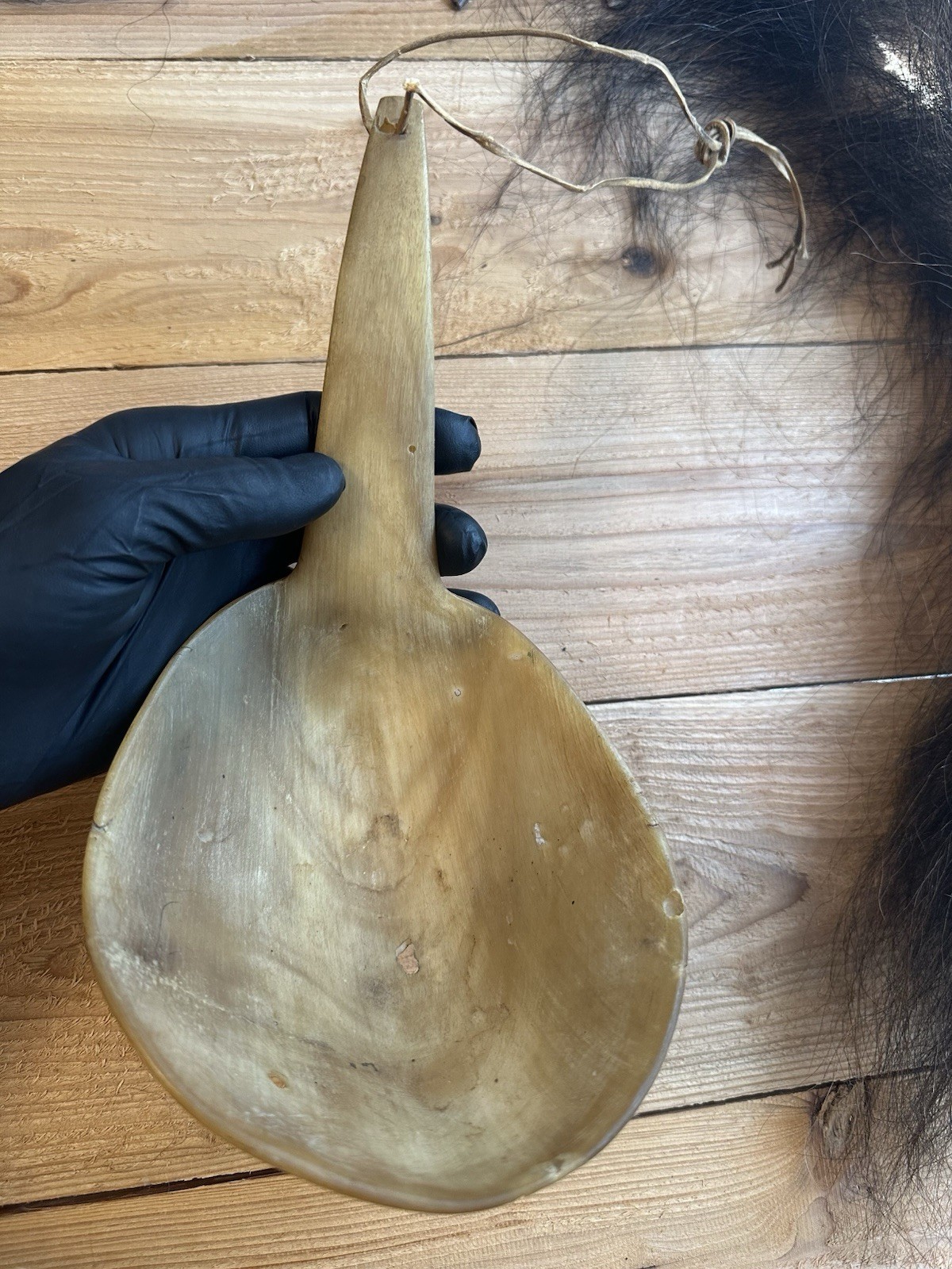 Tomachee Artifacts 👣 ESKIMO INUITS LARGE MUSK OX HORN LADLE KLONDIKE🔥