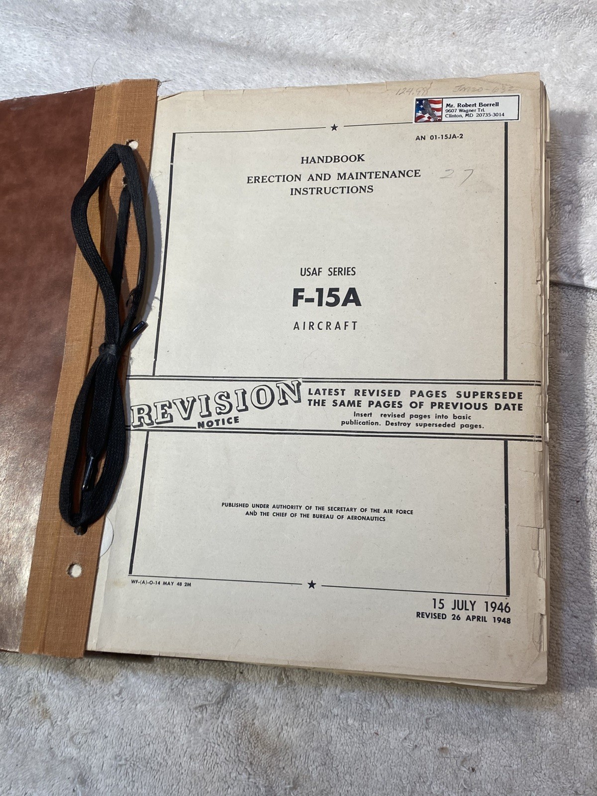 F-15A Northrop Reporter Erection & Maintenance instructions Manual airplane WW2 F-15A Northrop Reporter Erection & Maintenance instructions Manual airplane WW2