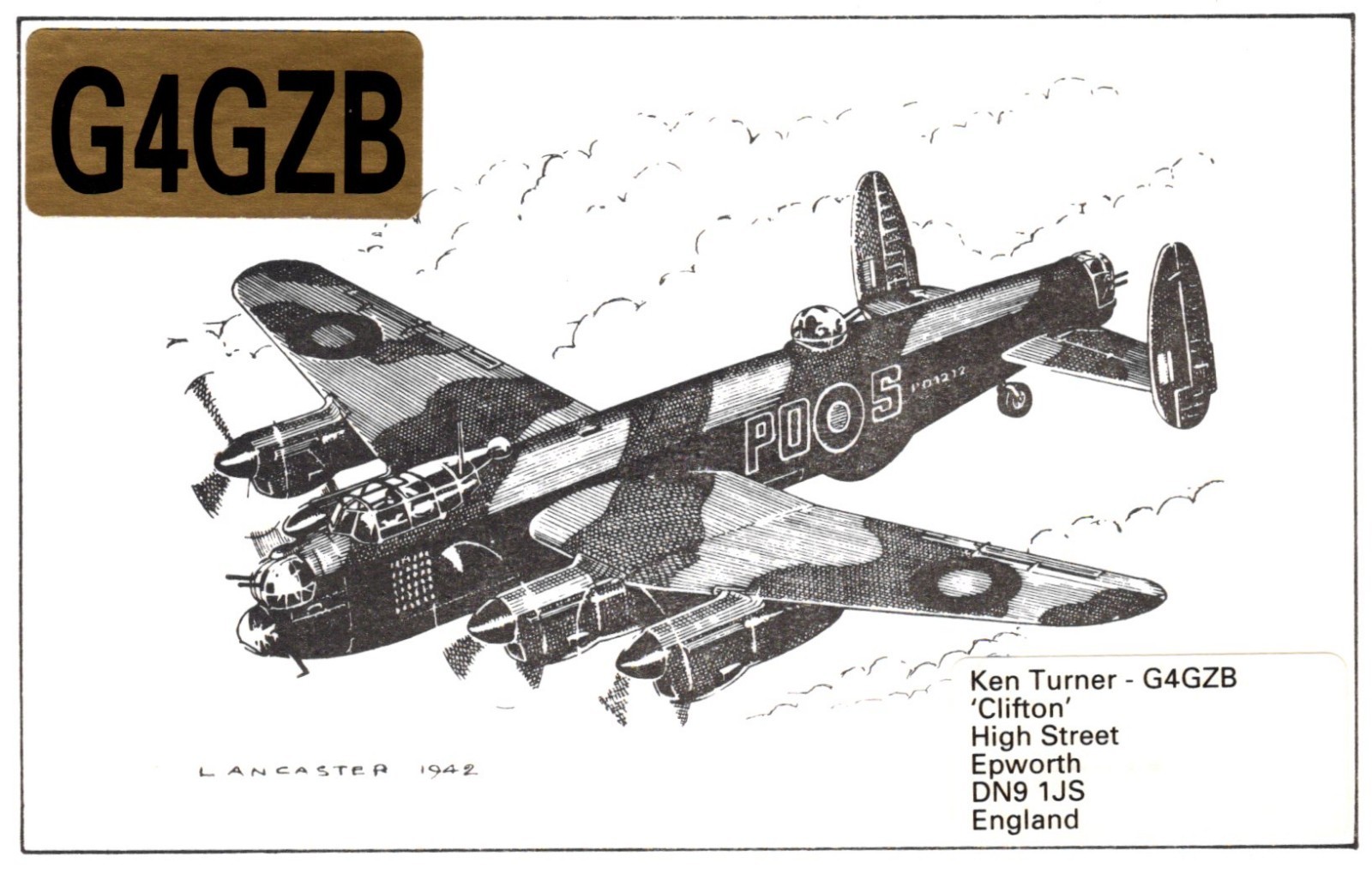 Epworth England G4GZB QSL Postcard