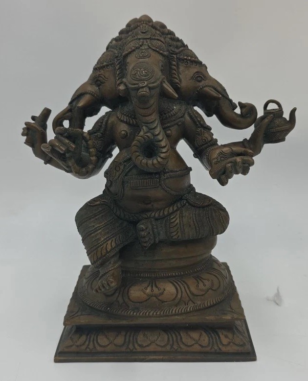 Exotic Lord Ganesha Bronze Statue Indian Art 9