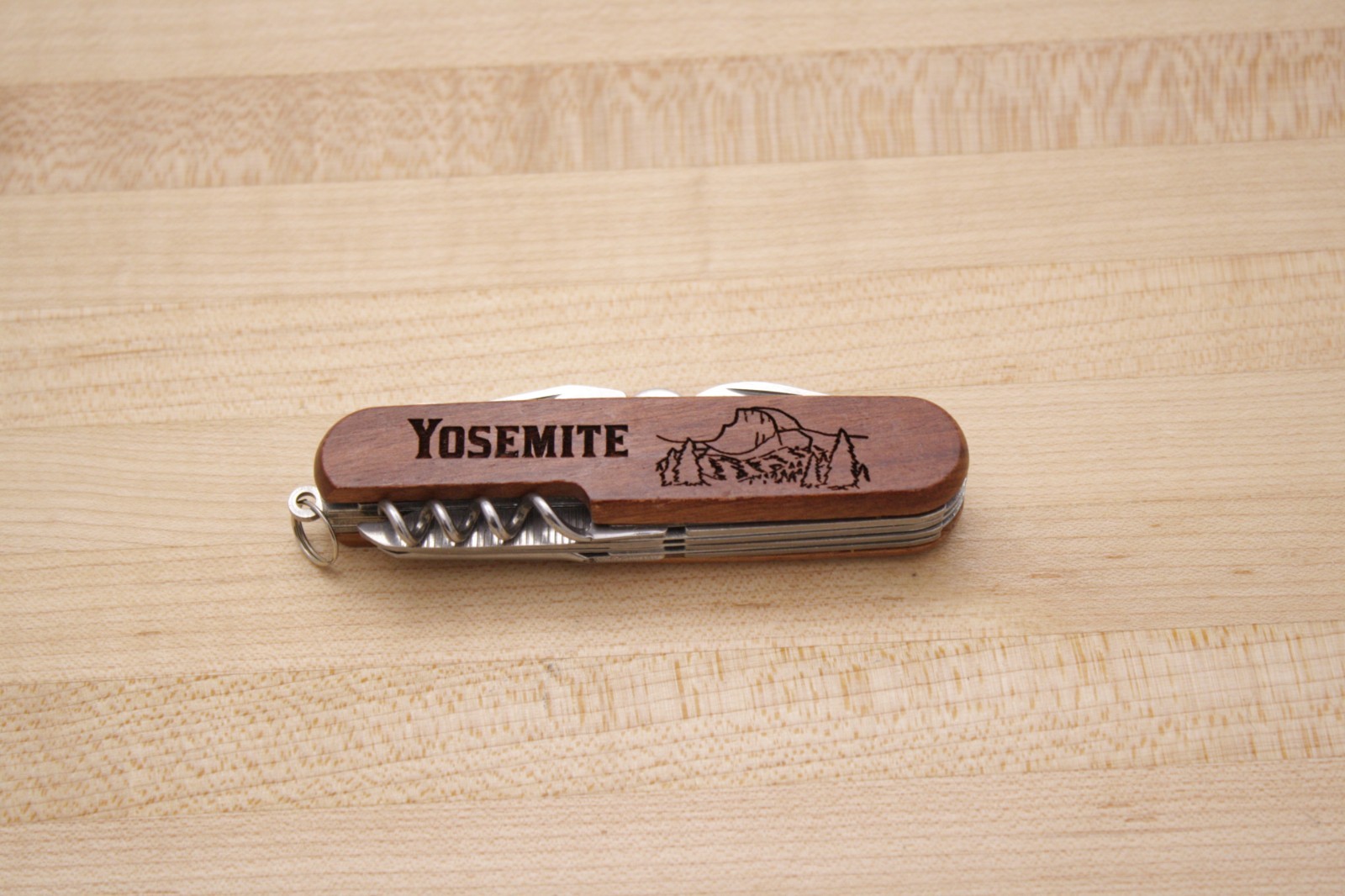 Yosemite Wood Handle Souvenir Pocket Knife Multi Tool w/ \