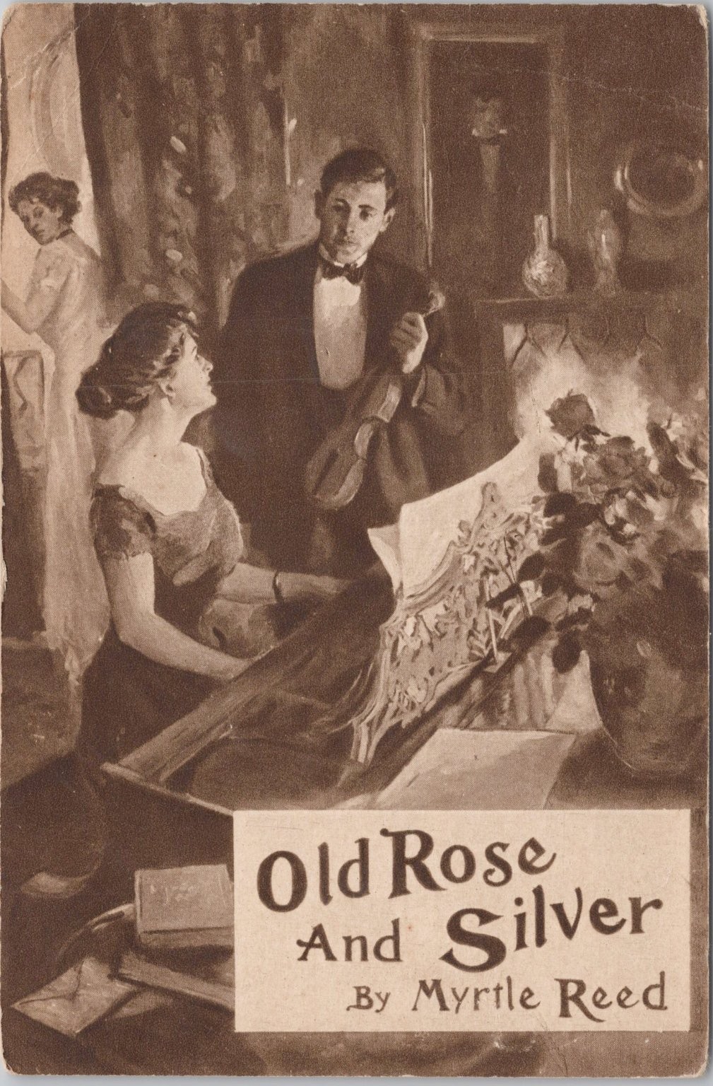 1910 Old Rose And Silver Myrtle Reed Book Ad Postcard