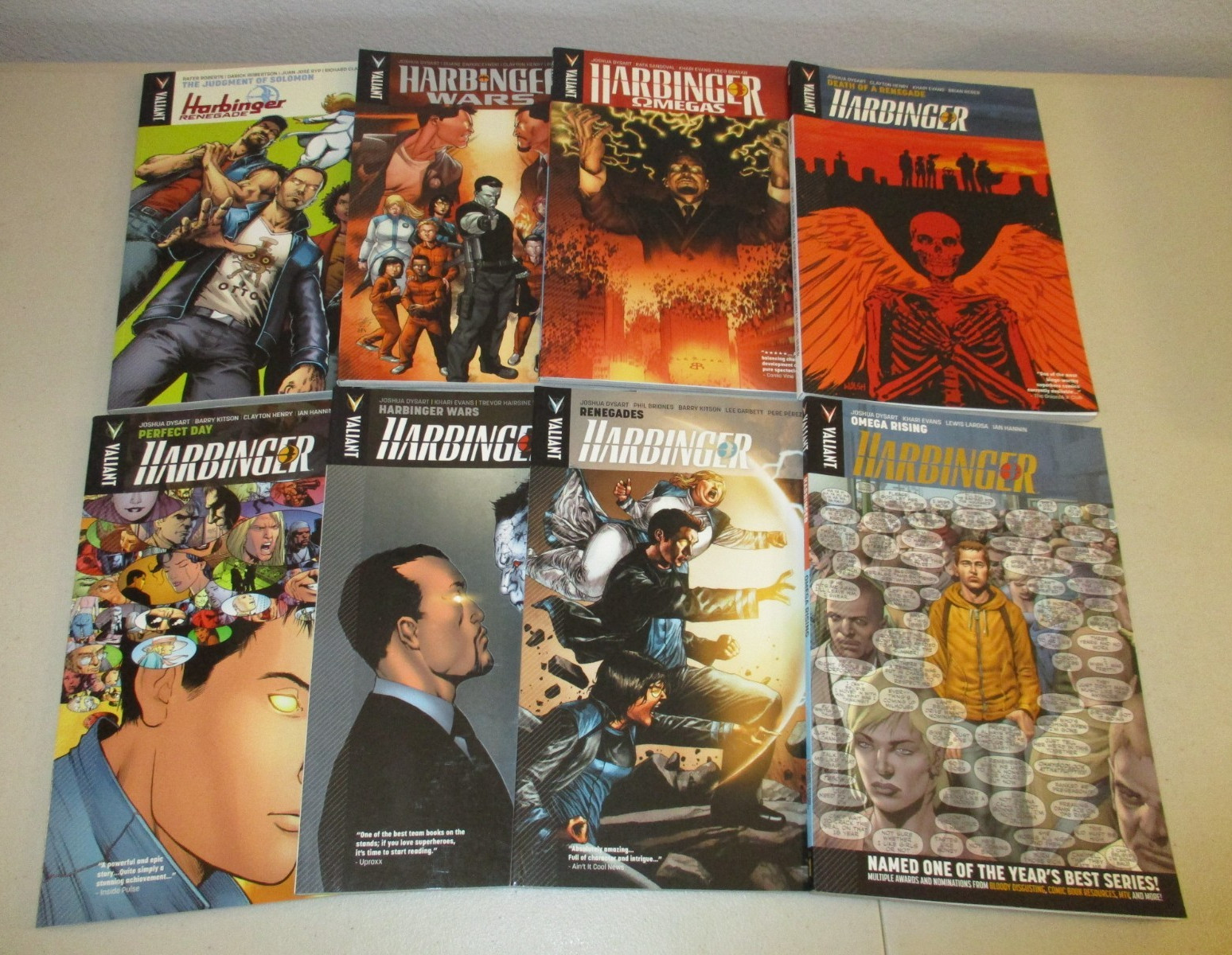 Harbinger Vol. #1-6 + Wars + Renegade (TPB Lot of 8) Valiant Full Series, VF/NM Harbinger Vol. #1-6 + Wars + Renegade (TPB Lot of 8) Valiant Full Series, VF/NM