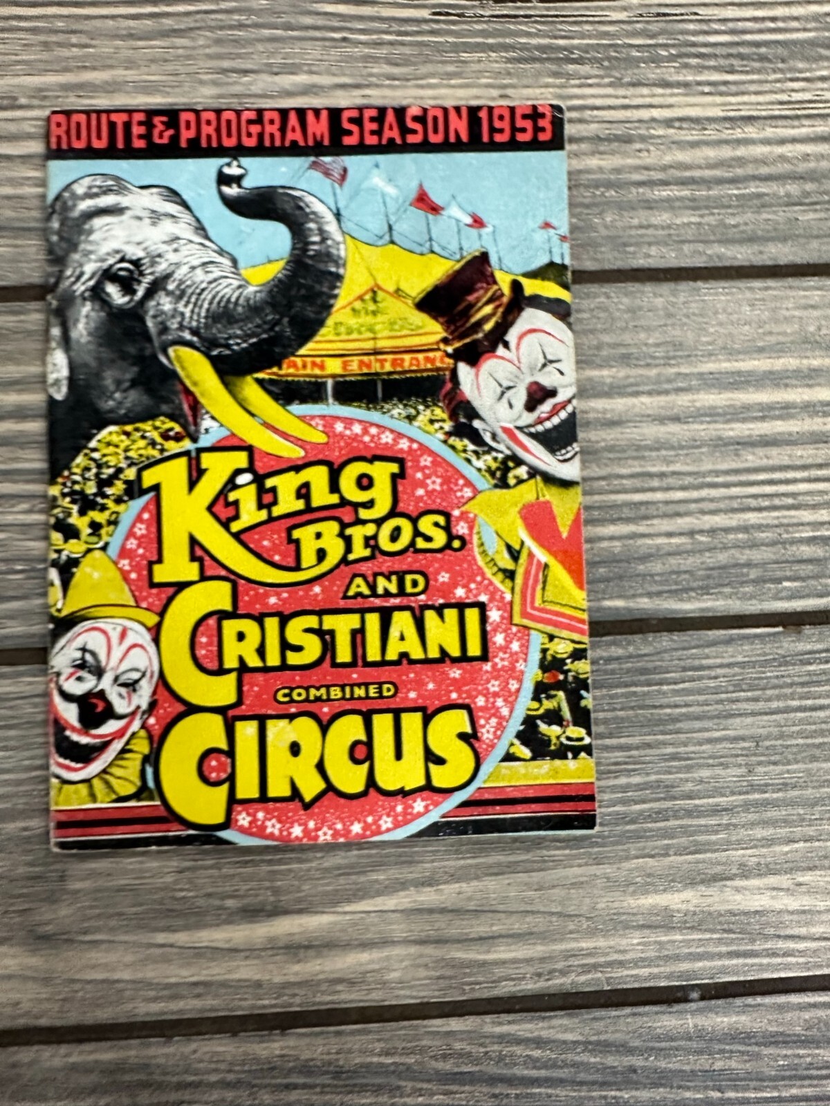 Vtg KING BROS & CRISTIANI COMB CIRCUS 36-PG 1953 ROUTE BOOK