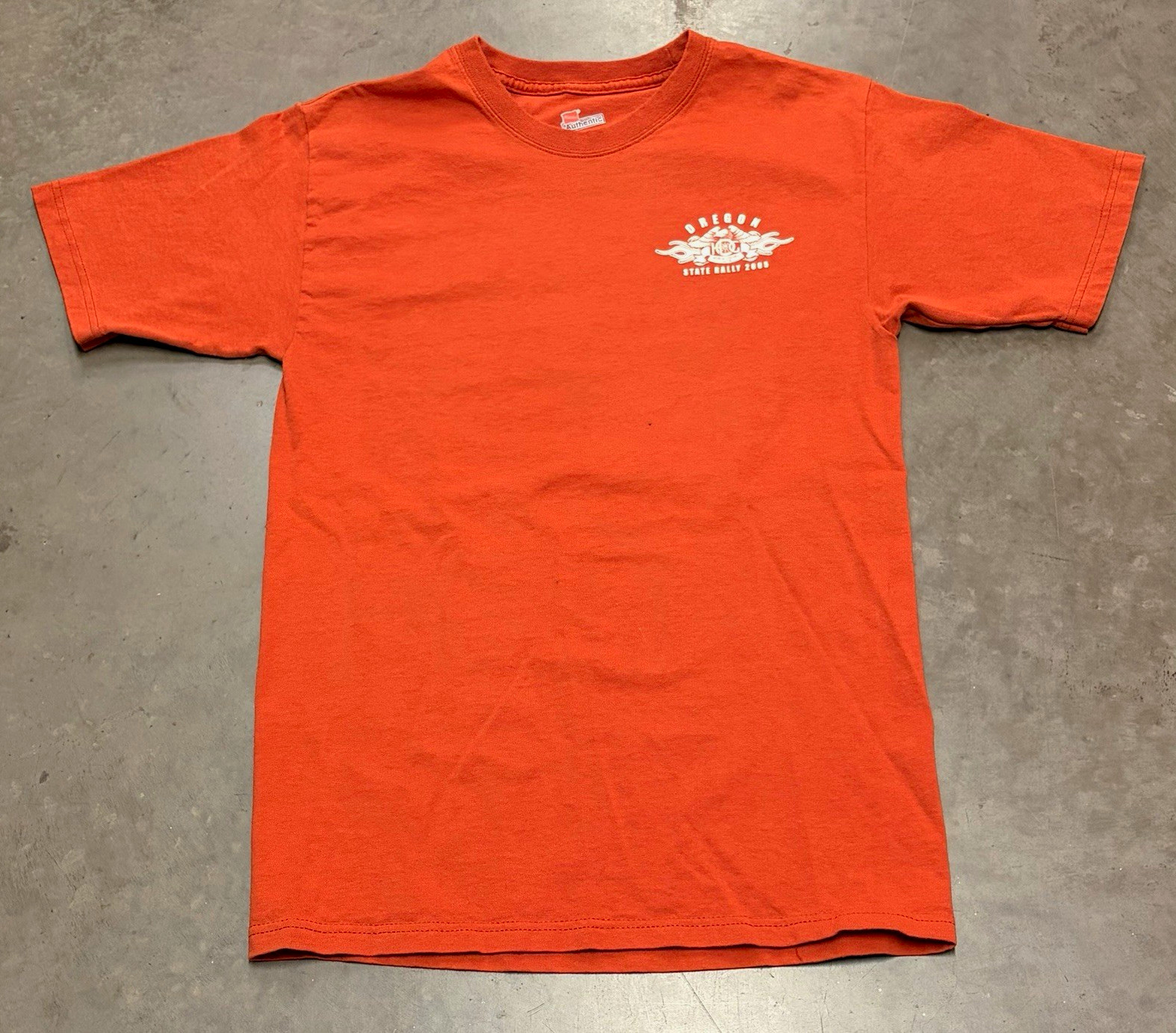 Hanes Oregon State Rally 2005 Harley Owners Group Orange T-Shirt Size S