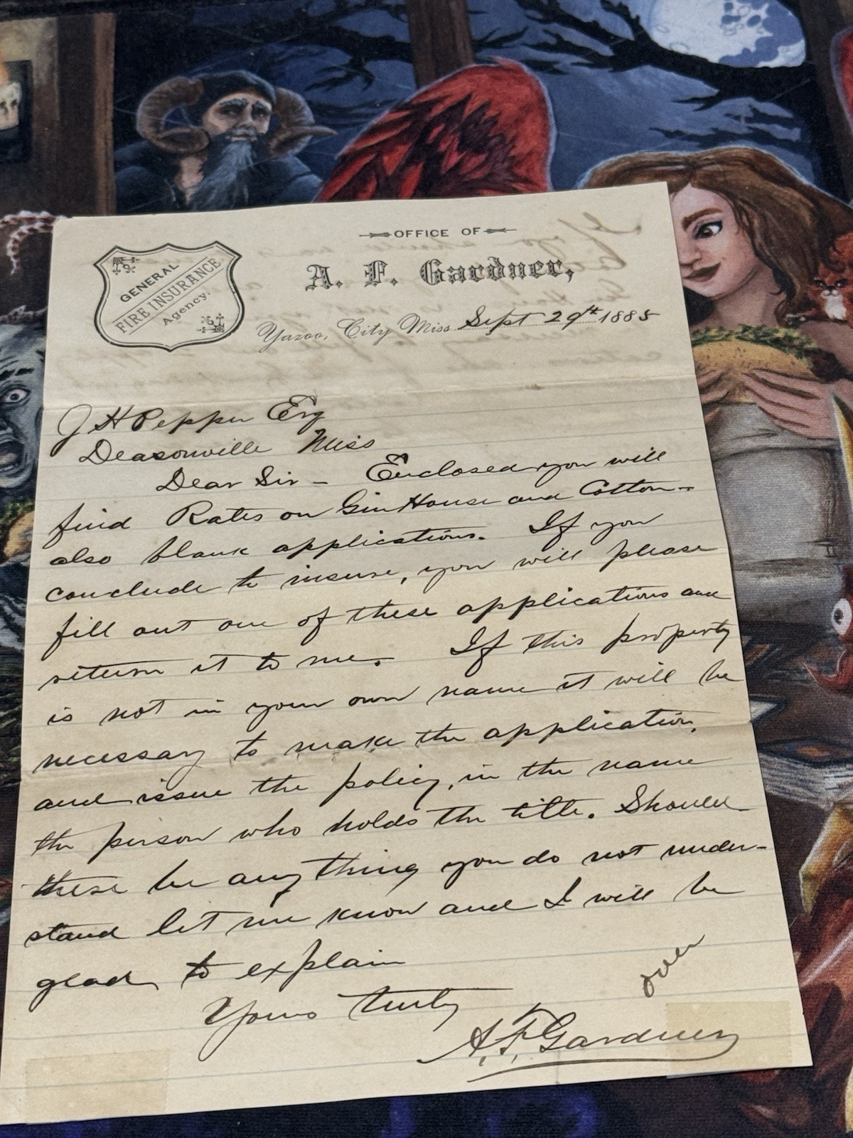 1885 Mississippi 2 Letters And 1 Application Regarding A Cotton Gin 1885 Mississippi 2 Letters And 1 Application Regarding A Cotton Gin