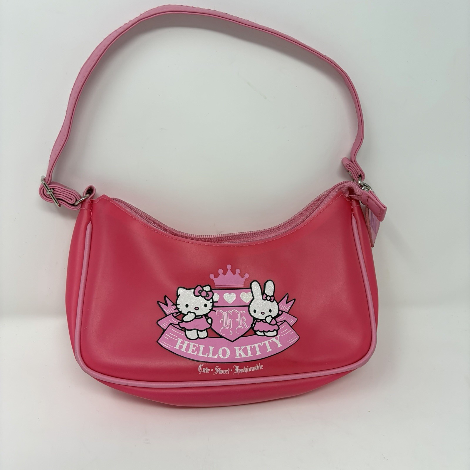 Vintage 2005 Sanrio Hello Kitty Cathy Pink Y2K PVC Shoulder Bag Rare