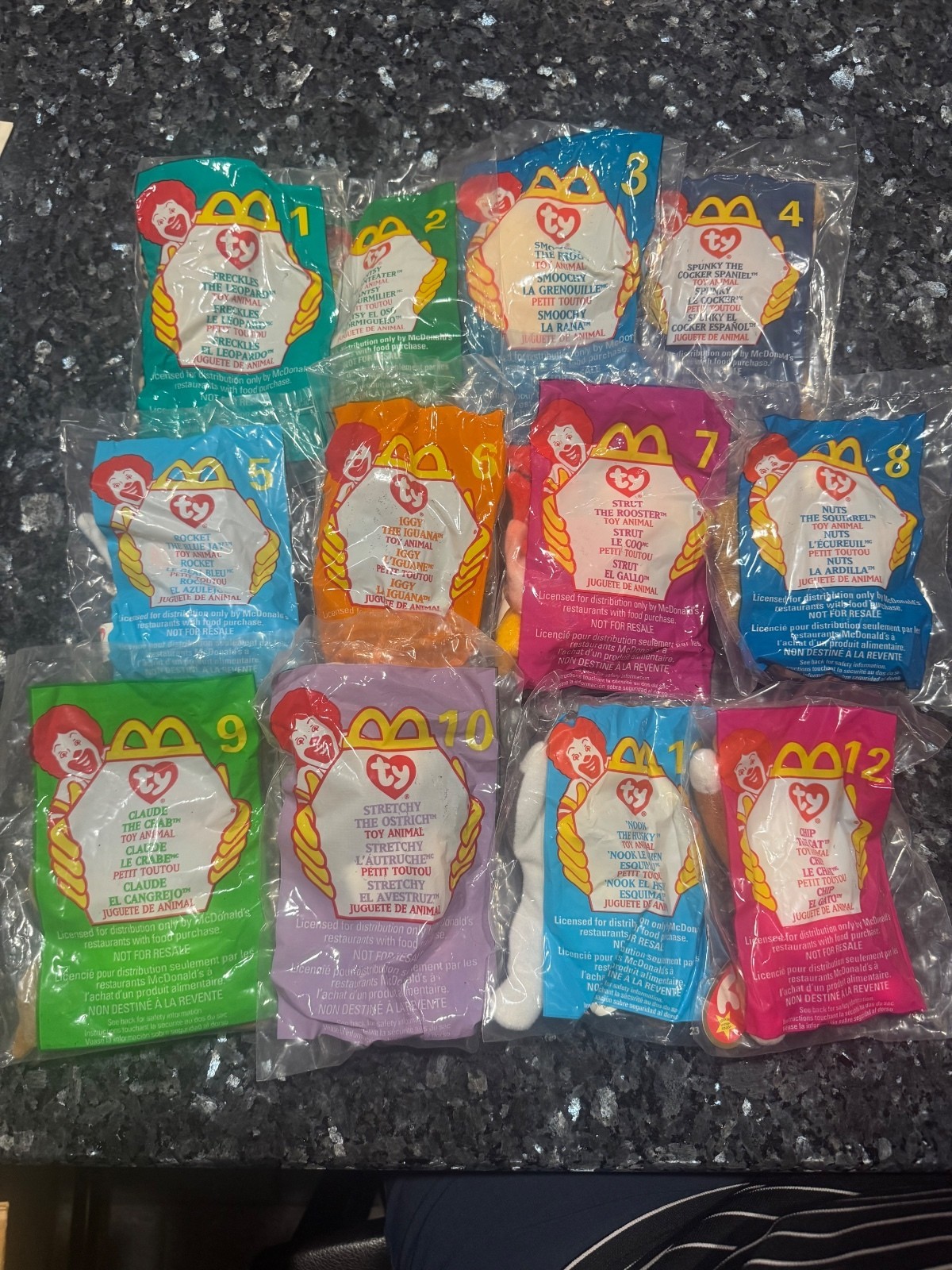 1999 McDonald\'s Beanie Babies complete set 12 new in bags
